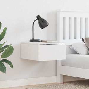 vidaXL Noptieră cu sertar Alb 37 x 35 x 18.5 cm Lemn masiv de pin imagine