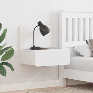 vidaXL Noptieră 2 pcs Alb 44 x 32.5 x 40 cm Lemn masiv de pin imagine