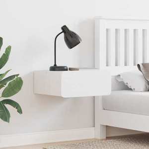 vidaXL Noptieră cu sertar Alb 39 x 34 x 16.5 cm Lemn masiv de pin imagine