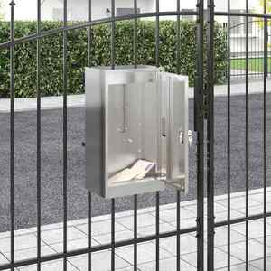 vidaXL cutie poștală Negru 30 x 23 x 55 cm Oțel inoxidabil imagine