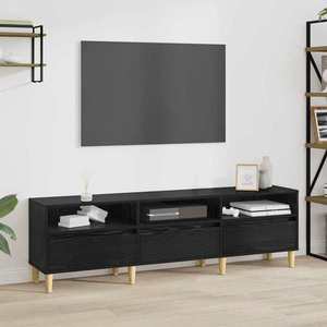 vidaXL Cabinet TV Stejar Negru 150 x 30 x 45 cm Lemn compozit imagine