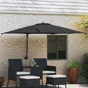 vidaXL Parasol de Grădină Negru 248.5 x 247.5 x 160 cm țesătură imagine