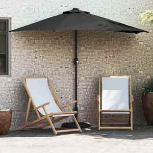vidaXL Parasol de Grădină Negru 294 x 150 x 224 cm țesătură imagine