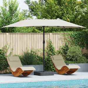 vidaXL Parasol de Grădină Nisipiu 385 x 209 x 244 cm țesătură imagine