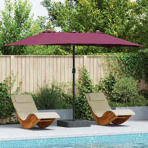 vidaXL Parasol de Grădină Roșu bordo 385 x 209 x 244 cm țesătură imagine