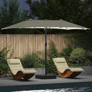 vidaXL Parasol de Grădină Nisipiu 385 x 209 x 244 cm țesătură imagine