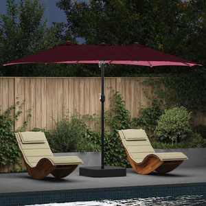 vidaXL Parasol de Grădină Roșu bordo 385 x 209 x 244 cm țesătură imagine