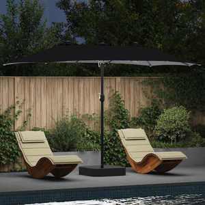 vidaXL Parasol de Grădină Negru 385 x 209 x 244 cm țesătură imagine