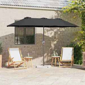 vidaXL Parasol de Grădină Negru 370 x 197 x 239 cm imagine
