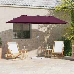 vidaXL Parasol de Grădină Roșu bordo 370 x 197 x 239 cm imagine