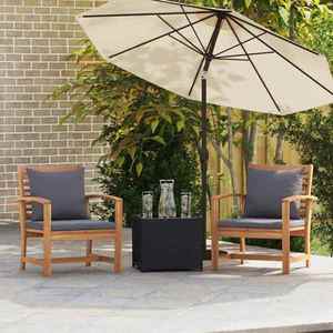 vidaXL Scaune de grădină 2 pcs natural 60 x 65 x 76.5 cm imagine