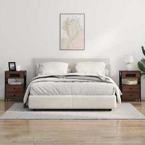 vidaXL Cabinet de noptiere cu stație de încărcare 2 pcs Stejar închis imagine