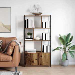 vidaXL Raft pentru cărți Lemn vechi 80 x 30 x 155.5 cm Lemn compozit imagine