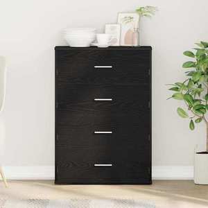 vidaXL Bufet cu sertar Stejar negru 60 x 31 x 84 cm Lemn compozit imagine
