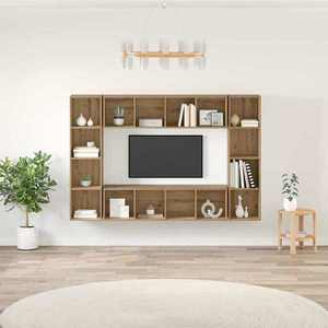 vidaXL Set comodă TV 4 pcs Maro 37 x 37 x 142, 5 cm Lemn compozit imagine