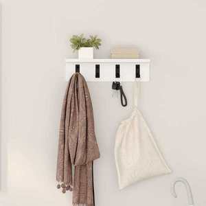 vidaXL Răcător de paltoane montat pe perete Alb 40 x 10.5 x 10.5 cm imagine