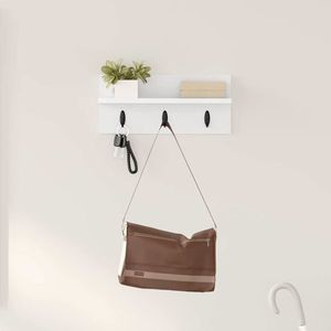 vidaXL Răcător de paltoane montat pe perete Alb 40 x 10.5 x 18 cm imagine