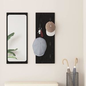 vidaXL Răcător de paltoane montat pe perete Pe perete Stejar negru imagine