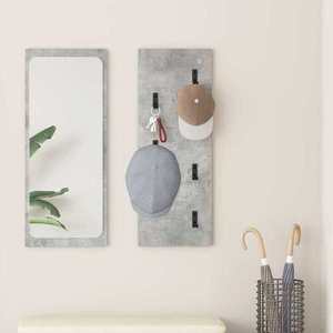 vidaXL Răcător de paltoane montat pe perete Gri beton 30 x 1.5 x 80 cm imagine