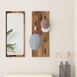 vidaXL Răcător de paltoane montat pe perete Pe perete Lemn vechi imagine