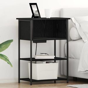 vidaXL Dulap de noapte Stejar negru 55 x 31 x 76 cm Lemn compozit imagine