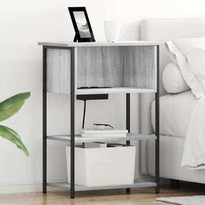 vidaXL Dulap de noapte sonoma gri 55 x 31 x 76 cm Lemn compozit imagine