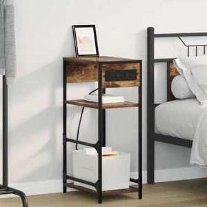 vidaXL Dulap de noapte Stejar afumat 40 x 27 x 76 cm Lemn compozit imagine