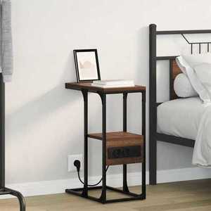 vidaXL Dulap de noapte Stejar brun 41.5 x 26 x 60.5 cm Lemn compozit imagine