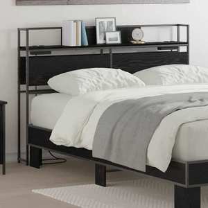 vidaXL Tăblie de depozitare cu raft Stejar negru 140 cm Lemn compozit imagine