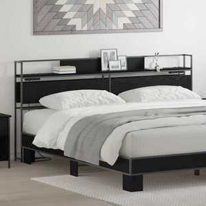 vidaXL Tăblie de depozitare cu raft Stejar negru 180 cm Lemn compozit imagine