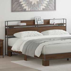 vidaXL Tăblie de depozitare cu raft Stejar brun 180 cm Lemn compozit imagine