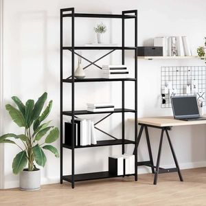 vidaXL Bibliotecă Stejar negru 80 x 30 x 188 cm Lemn compozit imagine