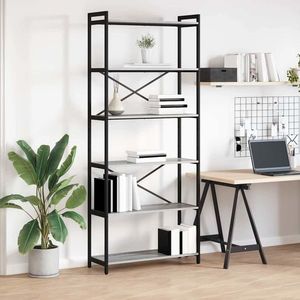 vidaXL Bibliotecă sonoma gri 80 x 30 x 188 cm Lemn compozit imagine