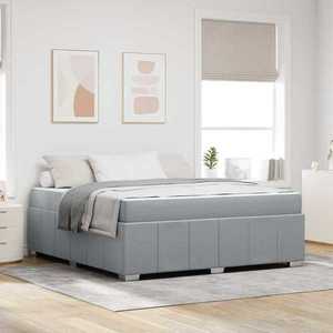 vidaXL Cadru de pat cu saltea Gri deschis 180 x 200 cm țesătură imagine