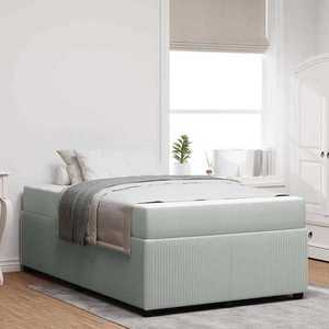 vidaXL Cadru de pat cu saltea Gri deschis 120 x 190 cm Catifea imagine