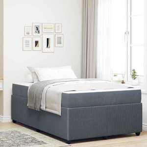 vidaXL Cadru de pat cu saltea Gri închis 120 x 190 cm Catifea imagine