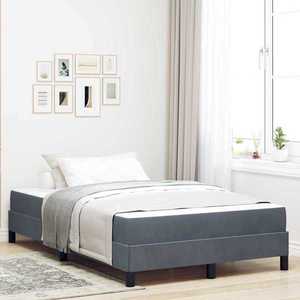vidaXL Pat boxspring cu saltea Gri închis 120 x 200 cm Catifea imagine