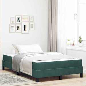 vidaXL Pat boxspring cu saltea Verde închis 120 x 200 cm Catifea imagine