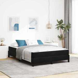 vidaXL Pat boxspring cu saltea cu saltea Negru 140 x 200 cm Catifea imagine