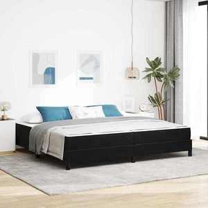 vidaXL Pat boxspring cu saltea cu saltea Negru 200 x 200 cm Catifea imagine