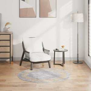 vidaXL Covor lavabil, gri, φ120 cm , antiderapant imagine