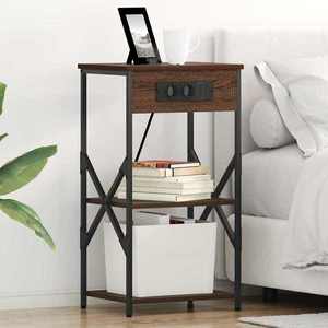 vidaXL Dulap de noapte Stejar brun 41 x 31 x 76 cm Lemn compozit imagine