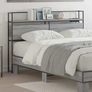 vidaXL Tăblie de depozitare cu raft sonoma gri 135 cm Lemn compozit imagine