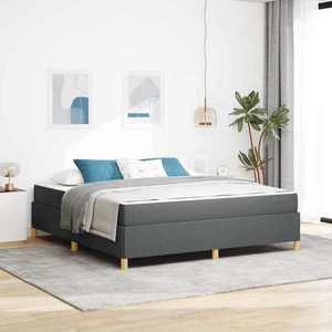 vidaXL Pat cu arcuri Gri închis și Alb și Gri închis 180 x 200 cm imagine