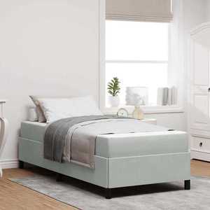 vidaXL Cadru de pat Gri deschis, gri și alb 90 x 190 cm Catifea imagine