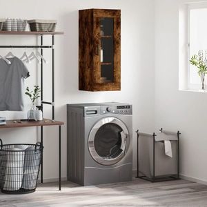 vidaXL Dulap montat pe perete, stejar fumuriu, 34, 5x34x90 cm imagine