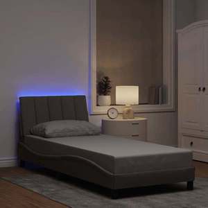 vidaXL Cadru de pat fără saltea Hanko Taupe 90x200 cm țesătură imagine