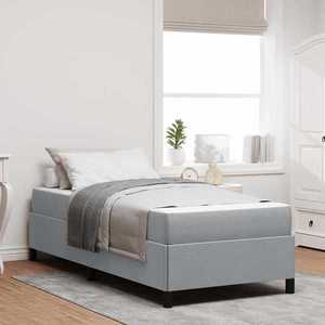 vidaXL Pat cu arcuri Gri deschis și Negru 90 x 200 cm imagine