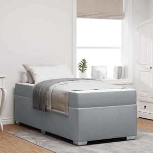 vidaXL Cadru de pat Gri deschis 90 x 200 cm țesătură imagine