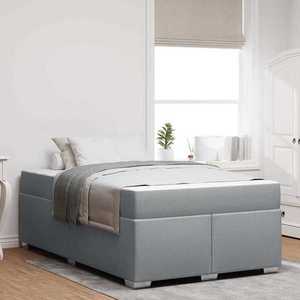 vidaXL Cadru de pat Gri deschis 120 x 190 cm țesătură imagine